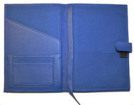 Blue Junior Leather Jotter Inside